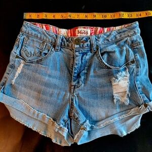 Mudd Distressed Blue Denim Shorts Size 5